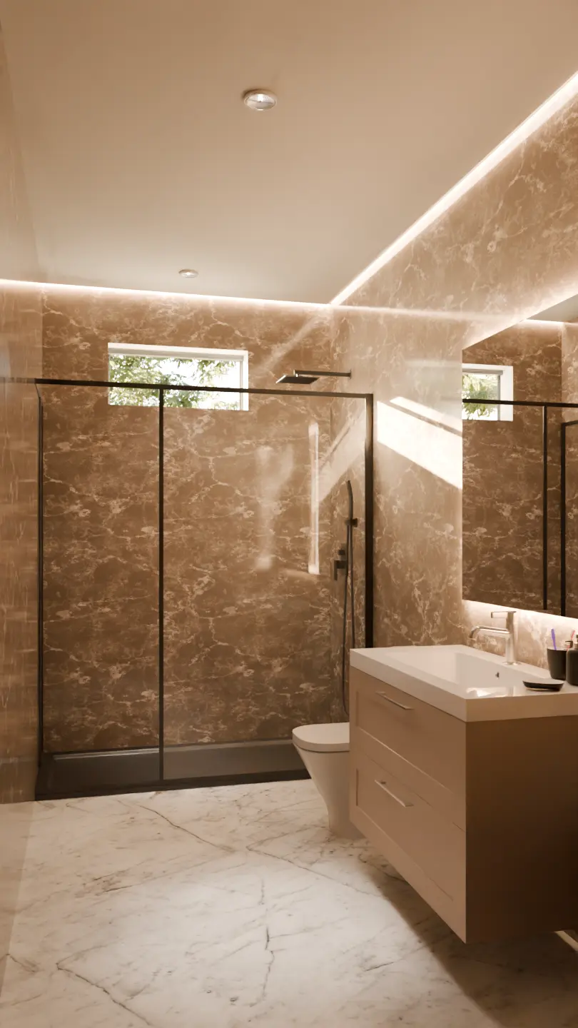 Bathroom, stone material study